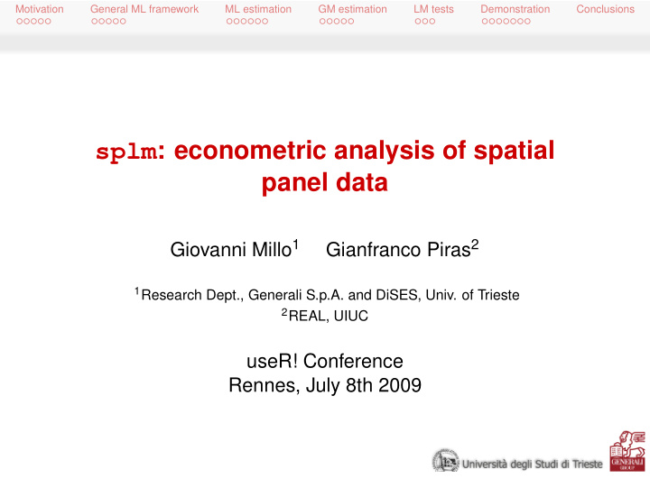 splm econometric analysis of spatial panel data