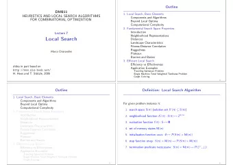 Local Search  Distances  Landscape Characteristics  Fitness-Distance Correlation  Ruggedness  Marco