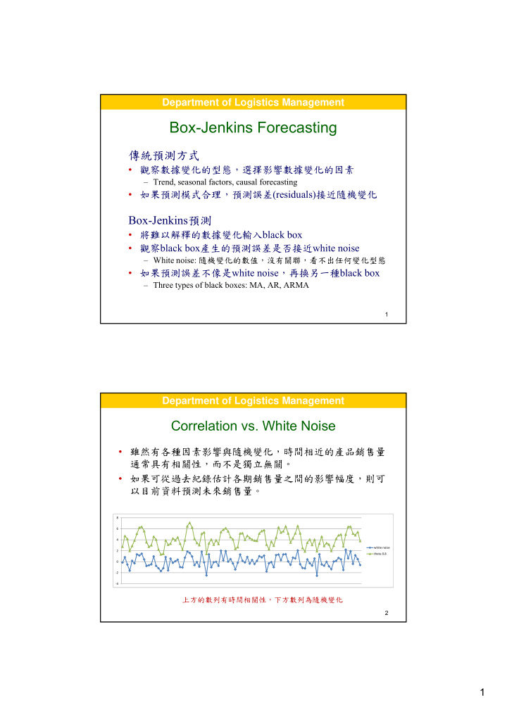 box jenkins forecasting