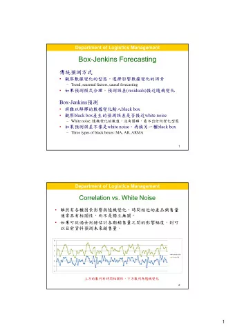 Box-Jenkins Forecasting