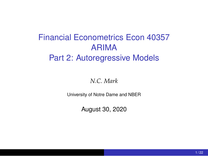 financial econometrics econ 40357 arima part 2
