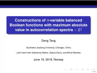 Constructions of n -variable balanced  Boolean functions with maximum absolute  n value in