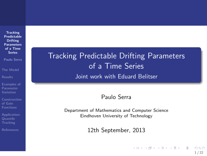 tracking predictable drifting parameters