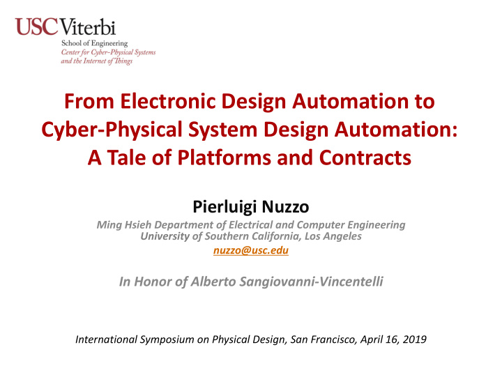 cyber physical system design automation
