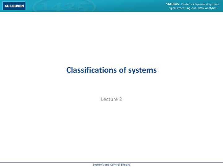 classifications of systems