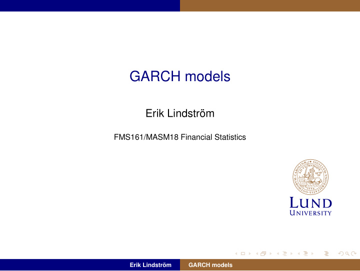 garch models