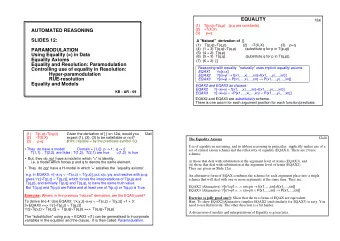 EQUALITY  12ai (1)    T(p,q)  T(q,p)   (p,q are constants)  AUTOMATED REASONING  (2)    T(X,X)