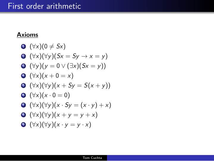 first order arithmetic