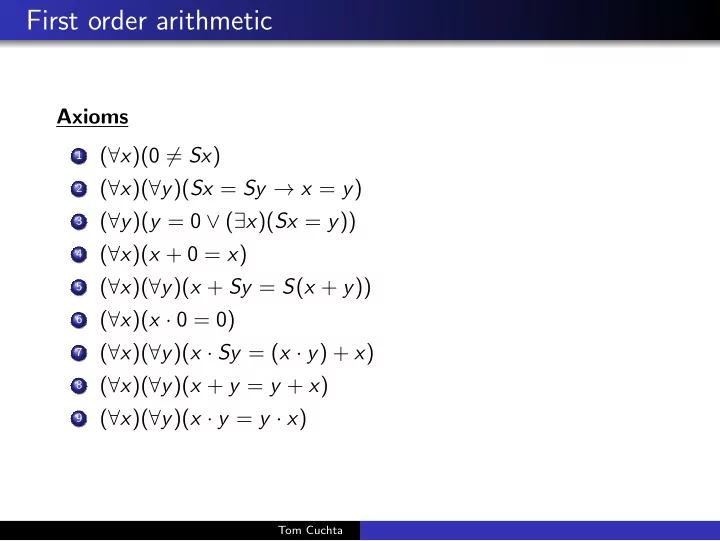 first order arithmetic