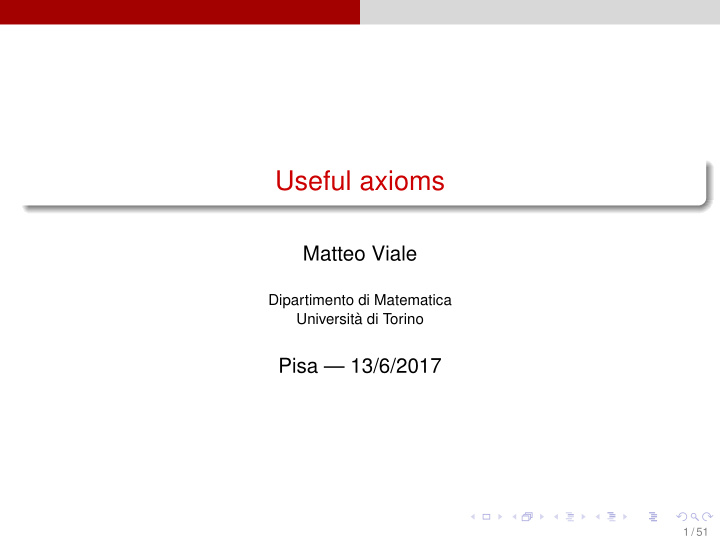 useful axioms