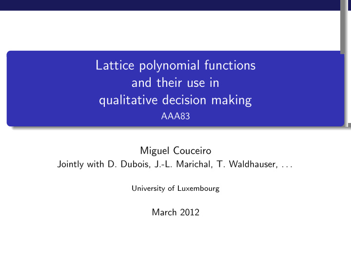 lattice polynomial functions and their use in qualitative