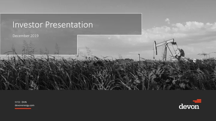 investor presentation