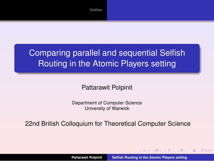 comparing parallel and sequential selfish routing in the