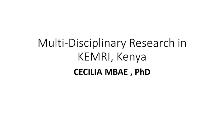 multi disciplinary research in kemri kenya