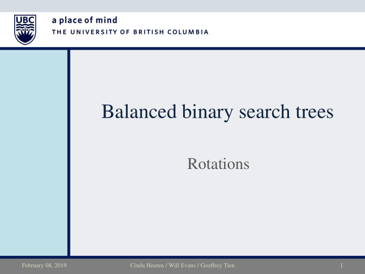 balanced binary search trees