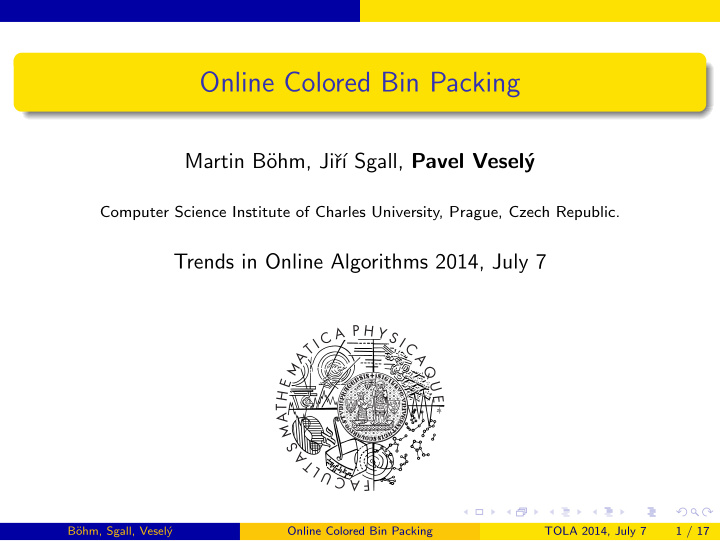 online colored bin packing