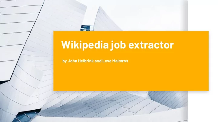 wikipedia job extractor
