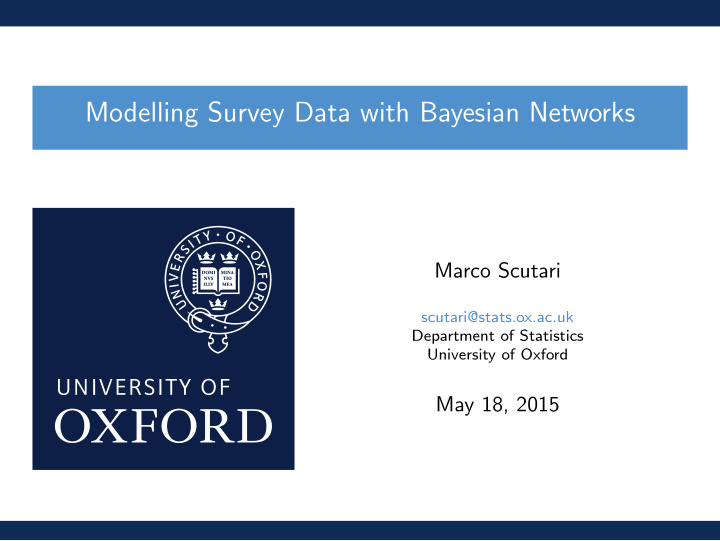 modelling survey data with bayesian networks