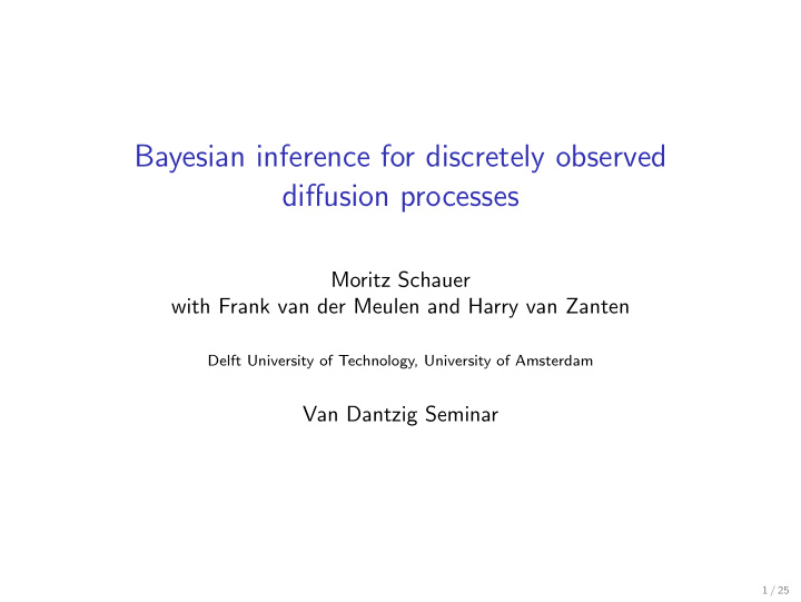 bayesian inference for discretely observed diffusion