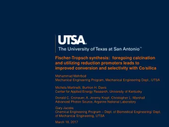 and utilizing reduction promoters leads to  improved conversion and selectivity with Co/silica