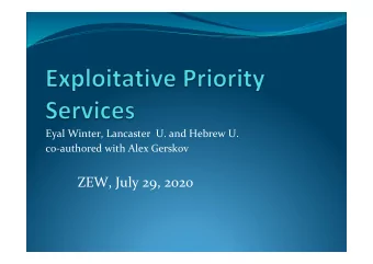 ZEW, July 29, 2020  Priority Services Have Innate  Structural Barriers to Competition  Priority