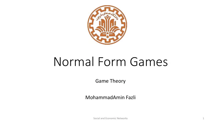 normal form games