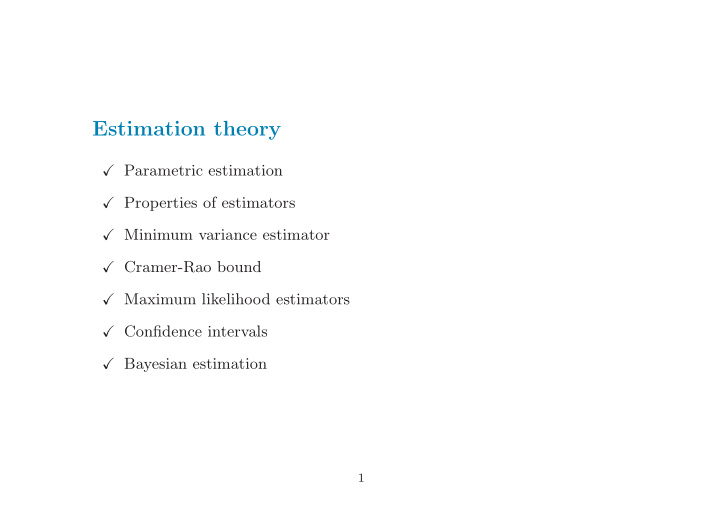 estimation theory