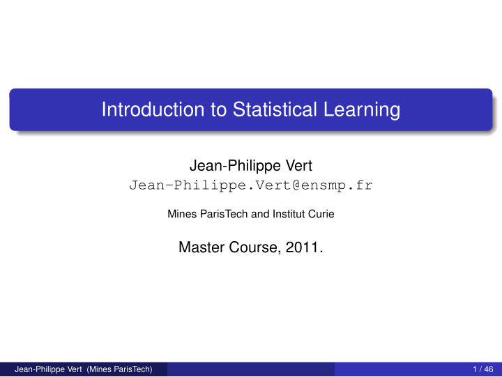 introduction to statistical learning