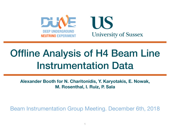 offline analysis of h4 beam line instrumentation data