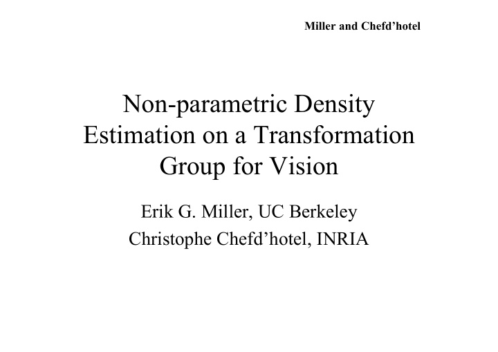 non parametric density estimation on a transformation