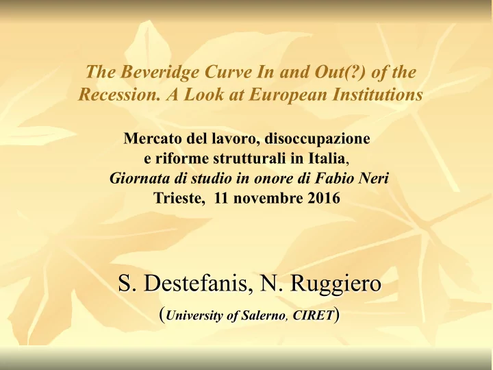 s destefanis n ruggiero