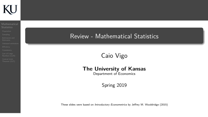 review mathematical statistics