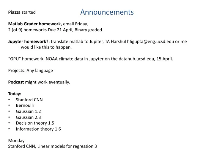 announcements