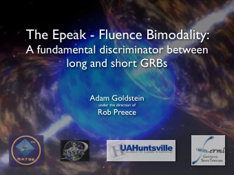 The Epeak - Fluence Bimodality:  A fundamental discriminator between  long and short GRBs  Adam