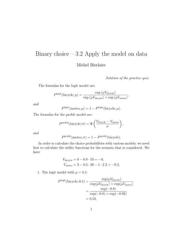 binary choice 3 2 apply the model on data