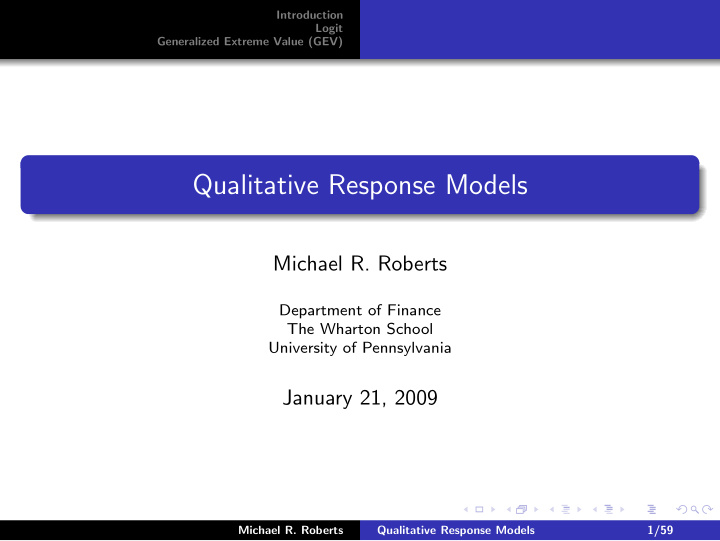 qualitative response models