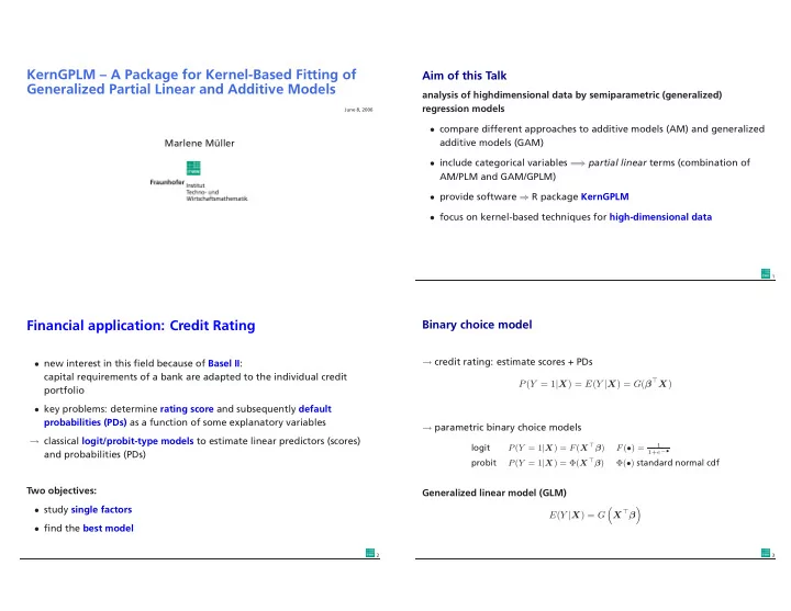 kerngplm a package for kernel based fitting of
