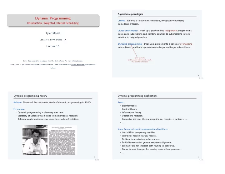 dynamic programming