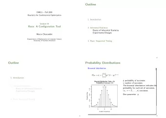Outline  DM811  Fall 2009  Heuristics for Combinatorial Optimization  1. Introduction  Lecture