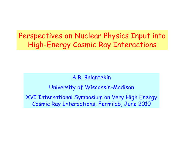 perspectives on nuclear physics input into high energy