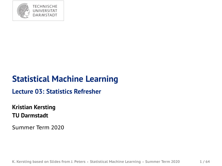 statistical machine learning