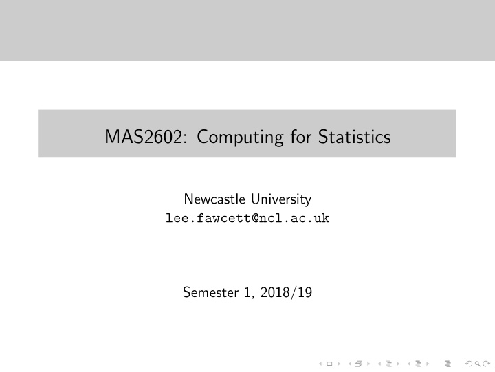 mas2602 computing for statistics