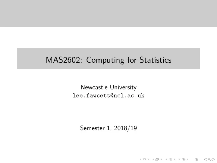 mas2602 computing for statistics