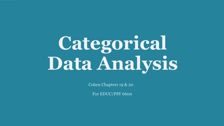 categorical data analysis