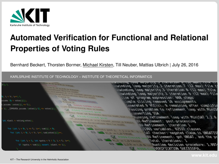 automated verification for functional and relational