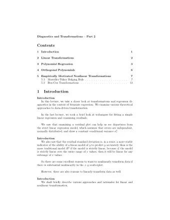 Contents  1  Introduction  1  2  Linear Transformations  2  3  Polynomial Regression  3  4