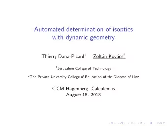 Automated determination of isoptics  with dynamic geometry Thierry Dana-Picard 1 acs 2  Zolt  an