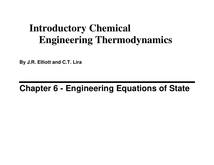 introductory chemical engineering thermodynamics