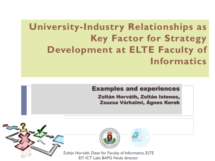 university industry relationships as key factor for