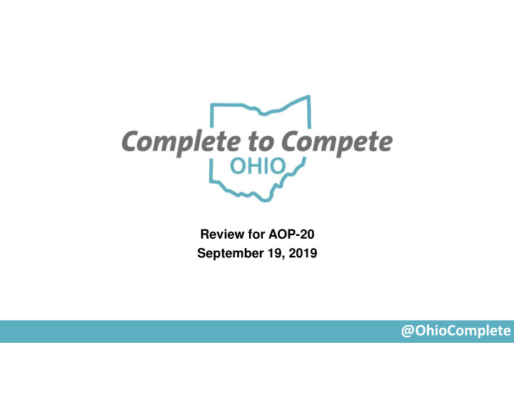 ohiocomplete complete to compete regional meetings